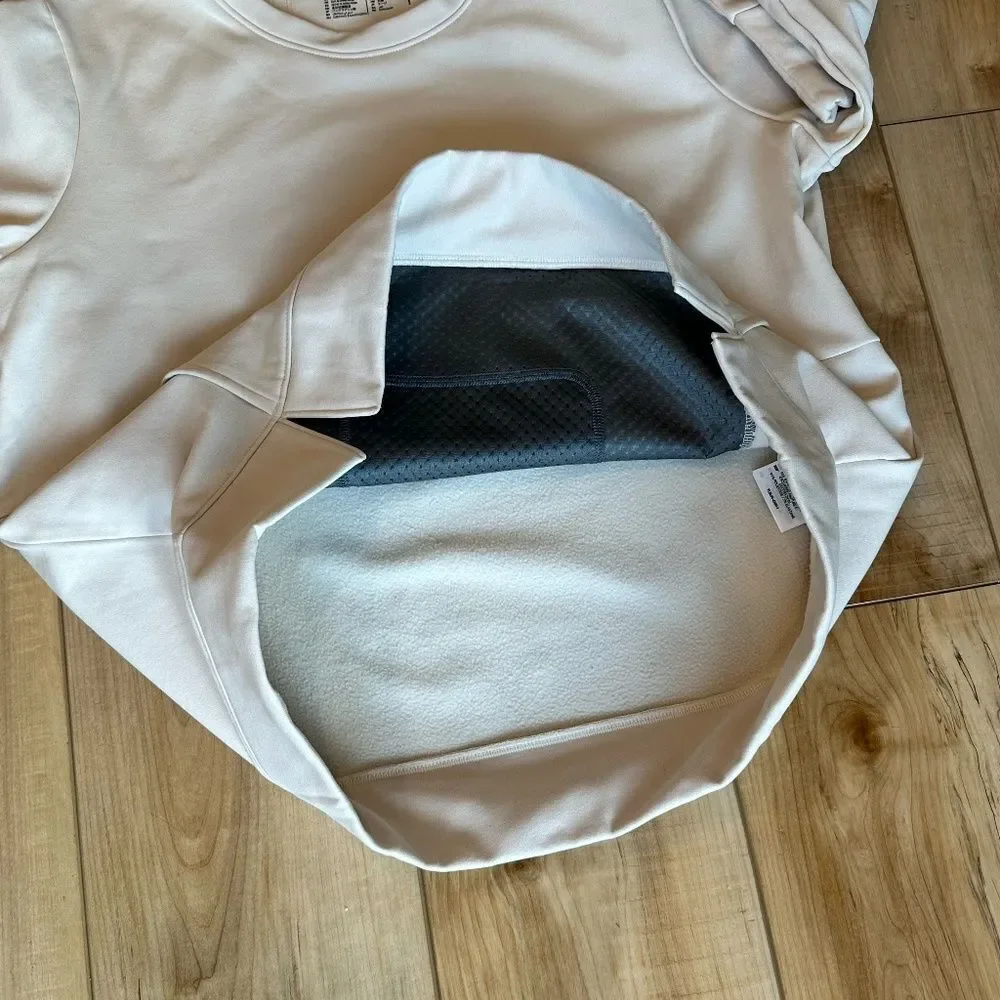 5.11 Women's Fleece Lined Pullover Crew Neck Kangaroo Pocket Cream Size Large